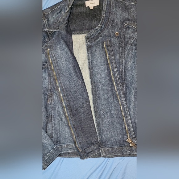 Helmut Lang denim motorcycle jacket women's size S - Picture 4 of 6